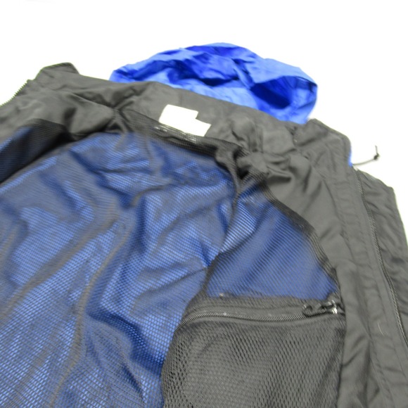 Vintage Marlboro Unlimited Jacket Mens Large Blue Black Hooded Full Zip Rain 90s - Picture 11 of 15